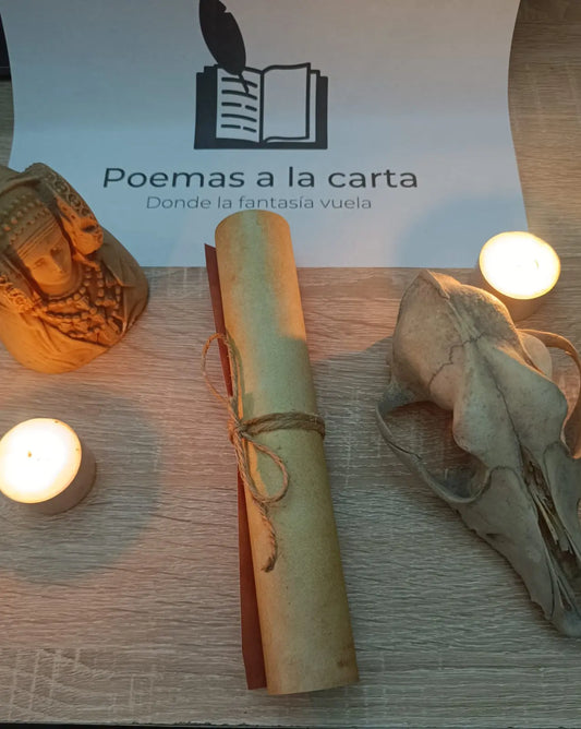 Poema personalizado en pergamino medieval