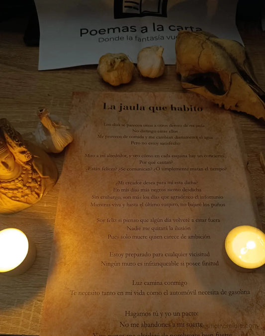 Poema personalizado en pergamino clásico