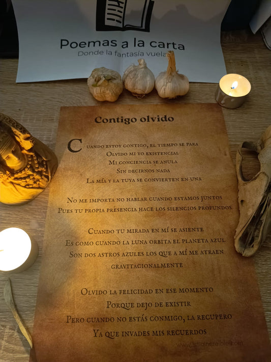 Poema personalizado en pergamino medieval