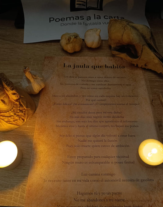 Poema personalizado en pergamino clásico