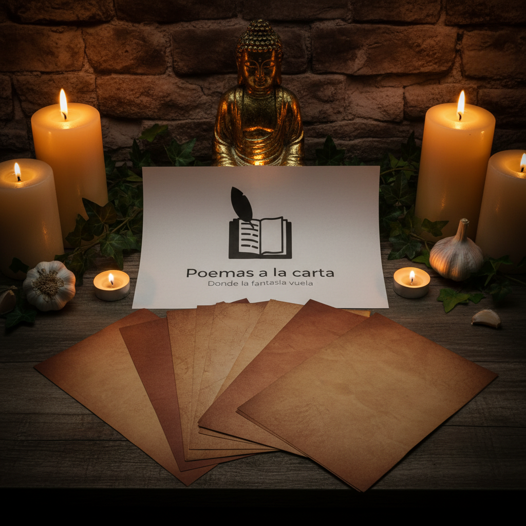Poema personalizado en papel antiguo tamaño mediano